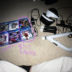 NEGOTIABLE PRICE PS4VR Used With 2 Controllers Gun Controller All Wires And Connector With Camera And 6 Games 3 Unopened