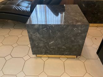 Black marble look end tables