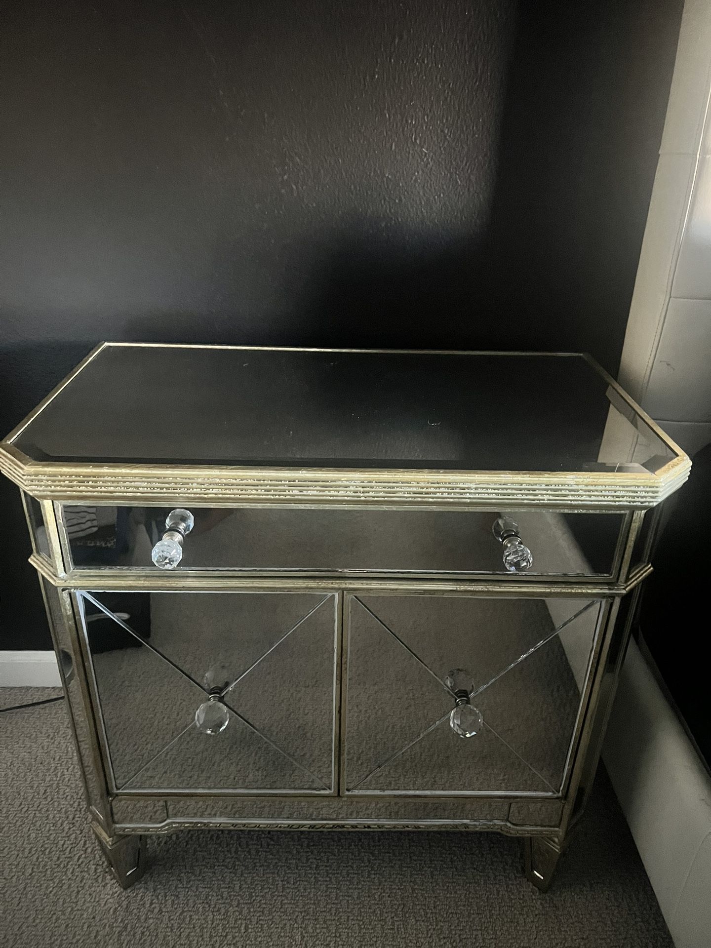 Mirrored Glass Nightstand Set (2) - $250 ea
