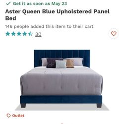 Queen velvet bed frame