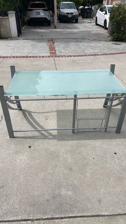 Glass Top Metal Frame Desk