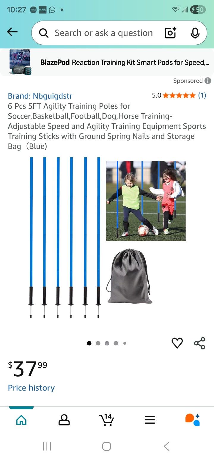 6 Pcs 5FT agility Training Sticks