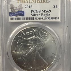 #79 2016 American Silver Eagle – PCGS MS69 – First Strike – 30th Anniversary Label 
