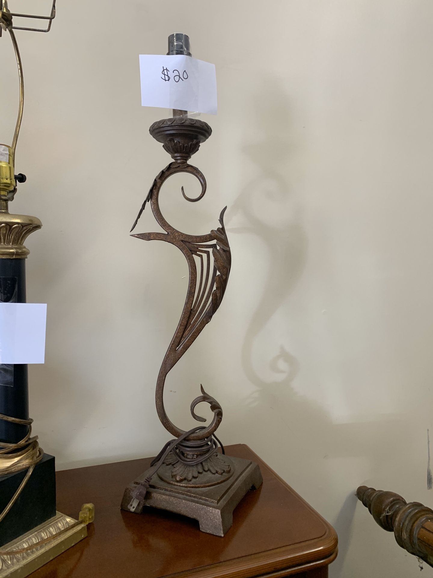 Bronze Scroll Lamp