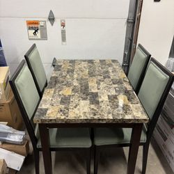 Dining Table Set with 4 Chairs