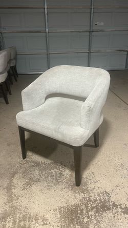 Set of 6 Upholstered Barrel Back Dining Chairs