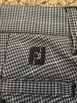 Footjoy Performance Golf Pants Black White Houndstooth Plaid Mens Size 32x34