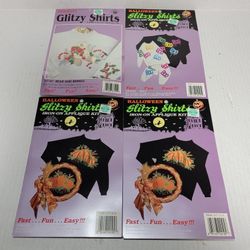 4 Holiday Glitzy Shirts Iron-On Appliqué Kits