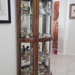 Oak Curio Display Cabinet 