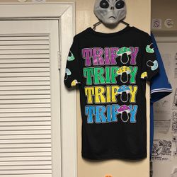 Trippy Mushroom Shirt With Alien Mask|Medium