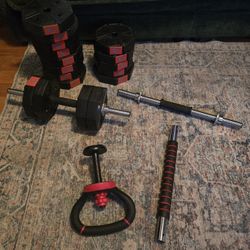 Weight Plate And Bar Set.  Reasonable Offer Accepted 