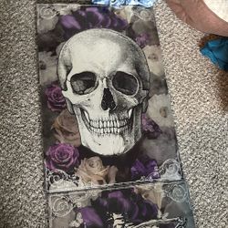 Skeleton Pictures, Purple, Gray, And White