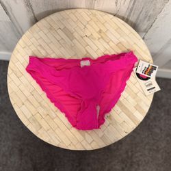 No Boundaries Hot Ruched Bikini Bottoms Size S (35) Stretch Swimwear NWT