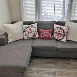 Gray Modern Reversible Sectional Sofa