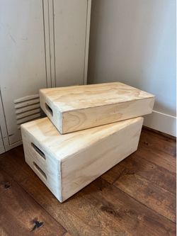 Pair Of Wood Apple Studio Staging Step Boxes.