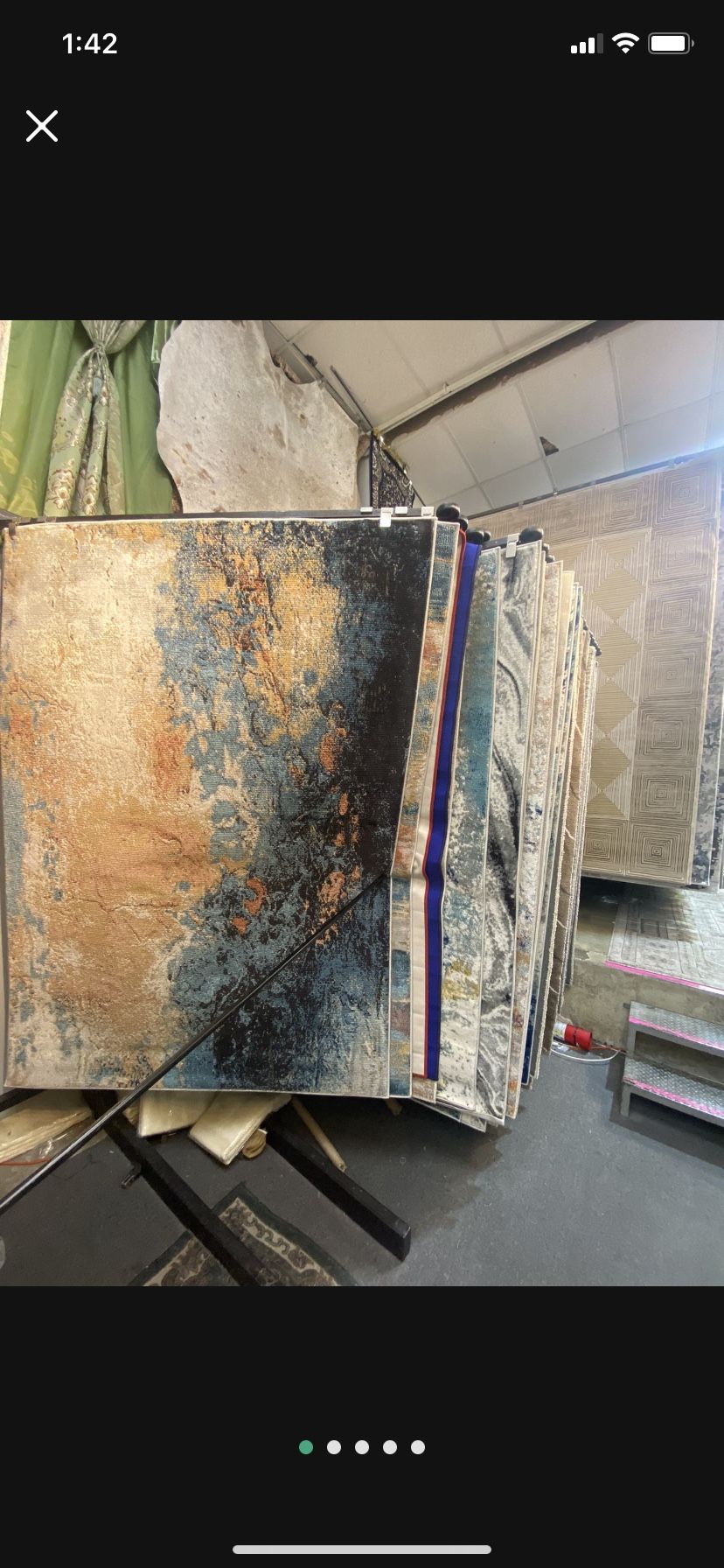 5x7 Area Rugs Carpet Rugs Abstract Desgin Thick Colors Beige Rust Blue