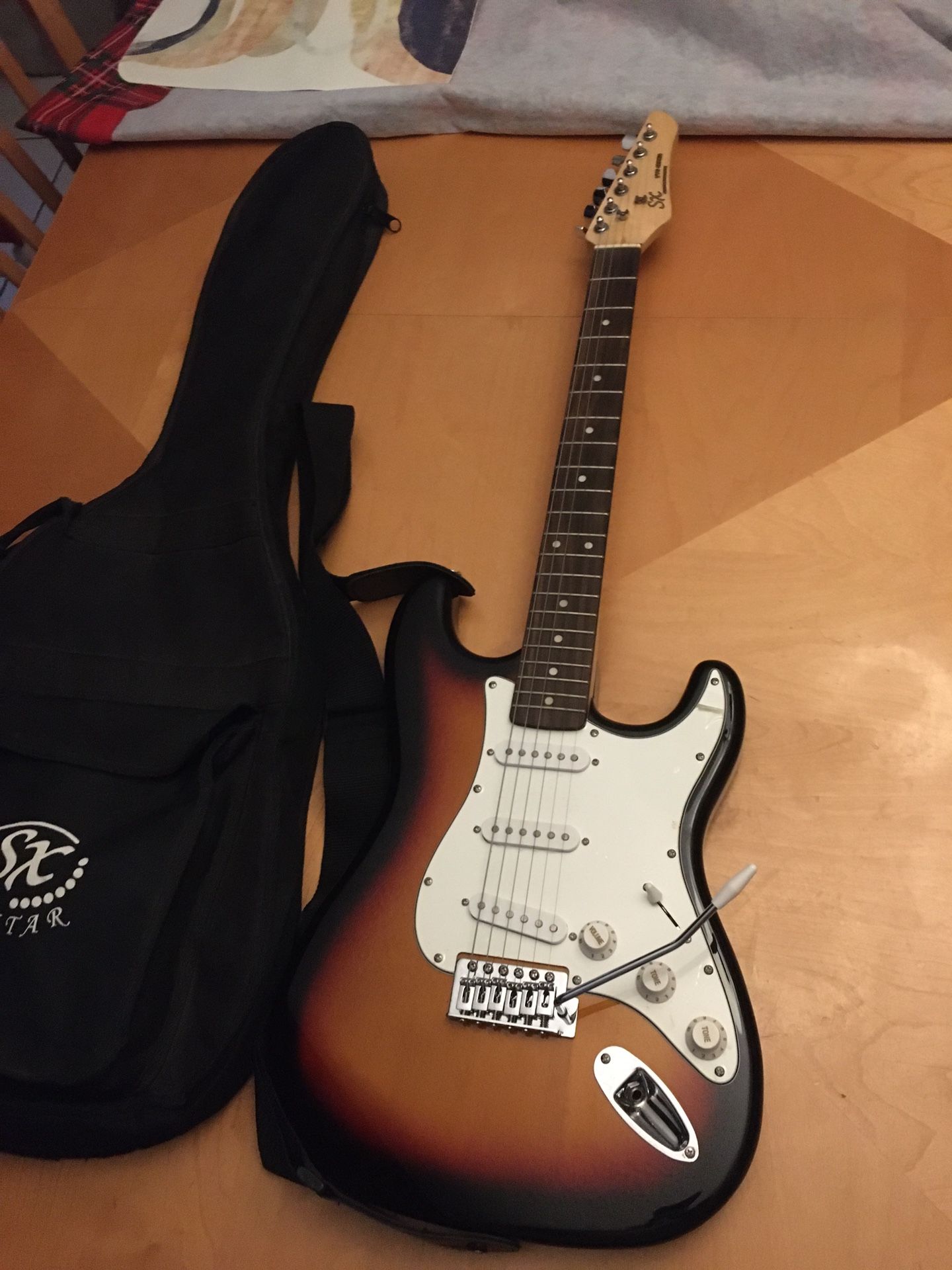 SX VTG Series Custom Handmade Electric Guitar (TRADE??) Excellent condition Stratocaster style, sunburst body, white pick guard, very little use (almo