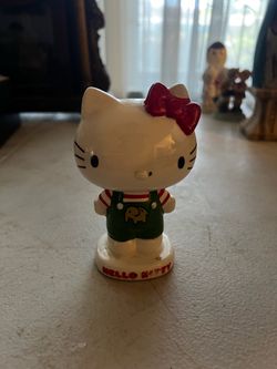 Hello Kitty Green Overalls Ceramic Coin Bank