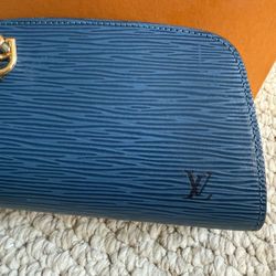 Blue Epi Dauphine Clutch Bag