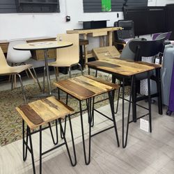 Steve Silver Tristan Wood and Iron Base Nesting Tables