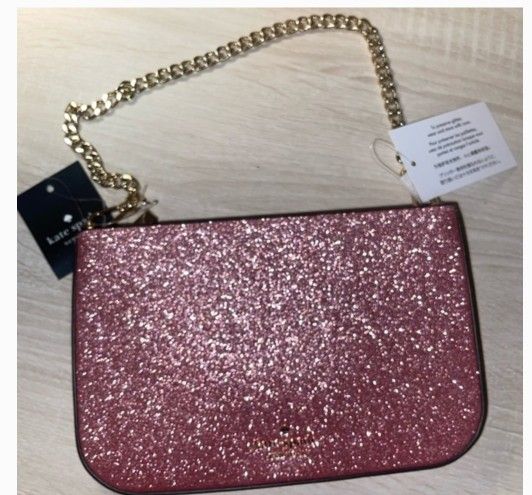 Kate Spade New York Glimmer Glitter Pochette Bag Detachable Strap