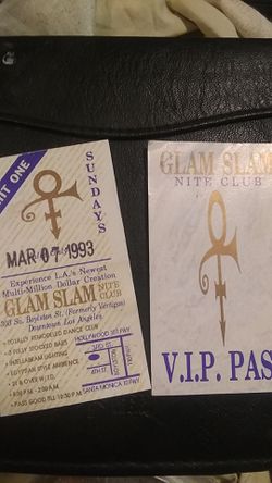 Original Prince's club Glam slam VIP passes