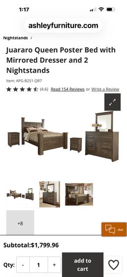 Juararo Queen Poster Bed Set - No Delivery
