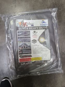 12ft × 20ft Super Heavy Duty Grey Tarp