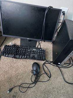 HP Desktop PC with Dell Monitor and Keyboard