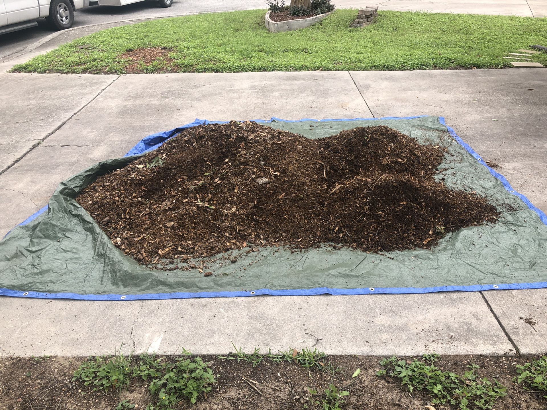 12 cubic yards of full dirt. I have 2 people to help load FREE for