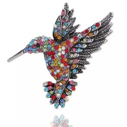 Hummingbird Hot Cloth Dress Hat Brooch 