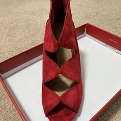 Size 8 Red Suede Heels 