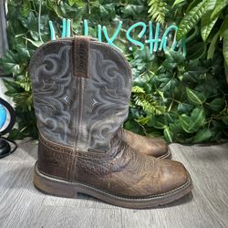 Justin Amarillo Waterproof Work Boots Slate Brown Leather WK4312 Size 12 D