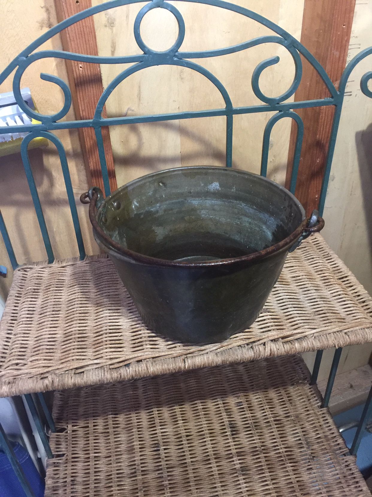 Antique Brass Bucket Kettle