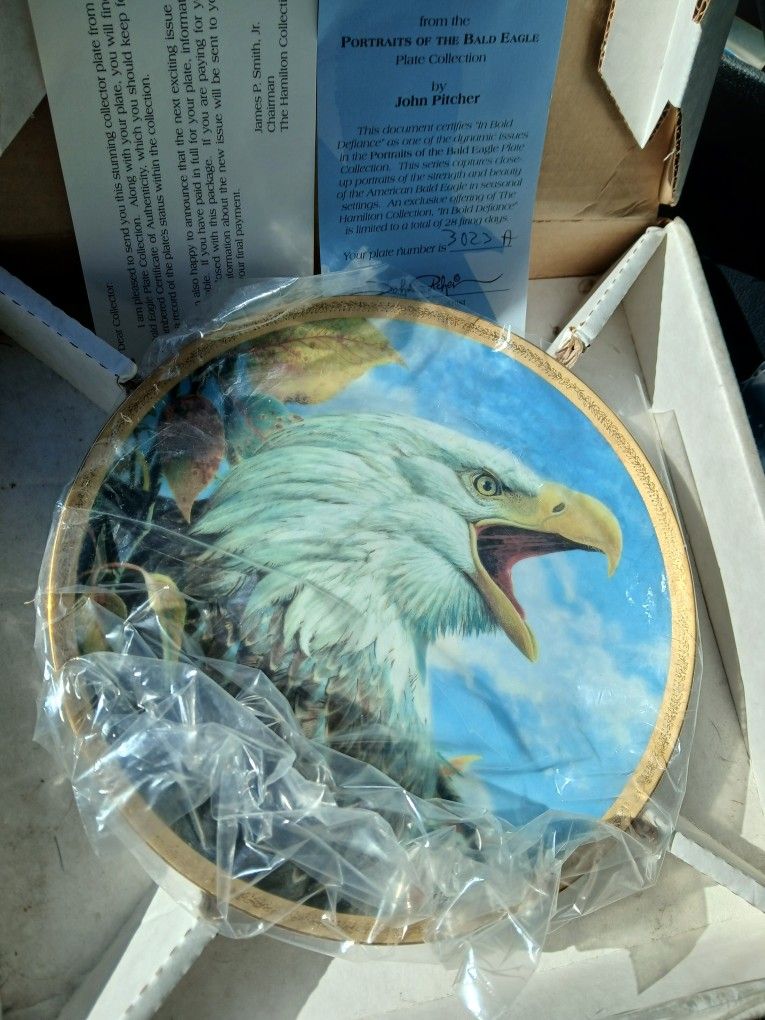 The Hamilton Collection Eagle Plate--"In Bold Defiance"