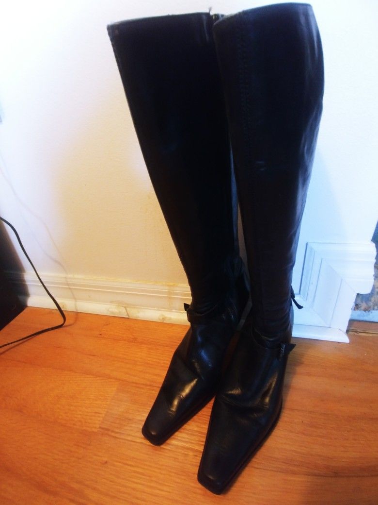 Black Italian Leather Boots