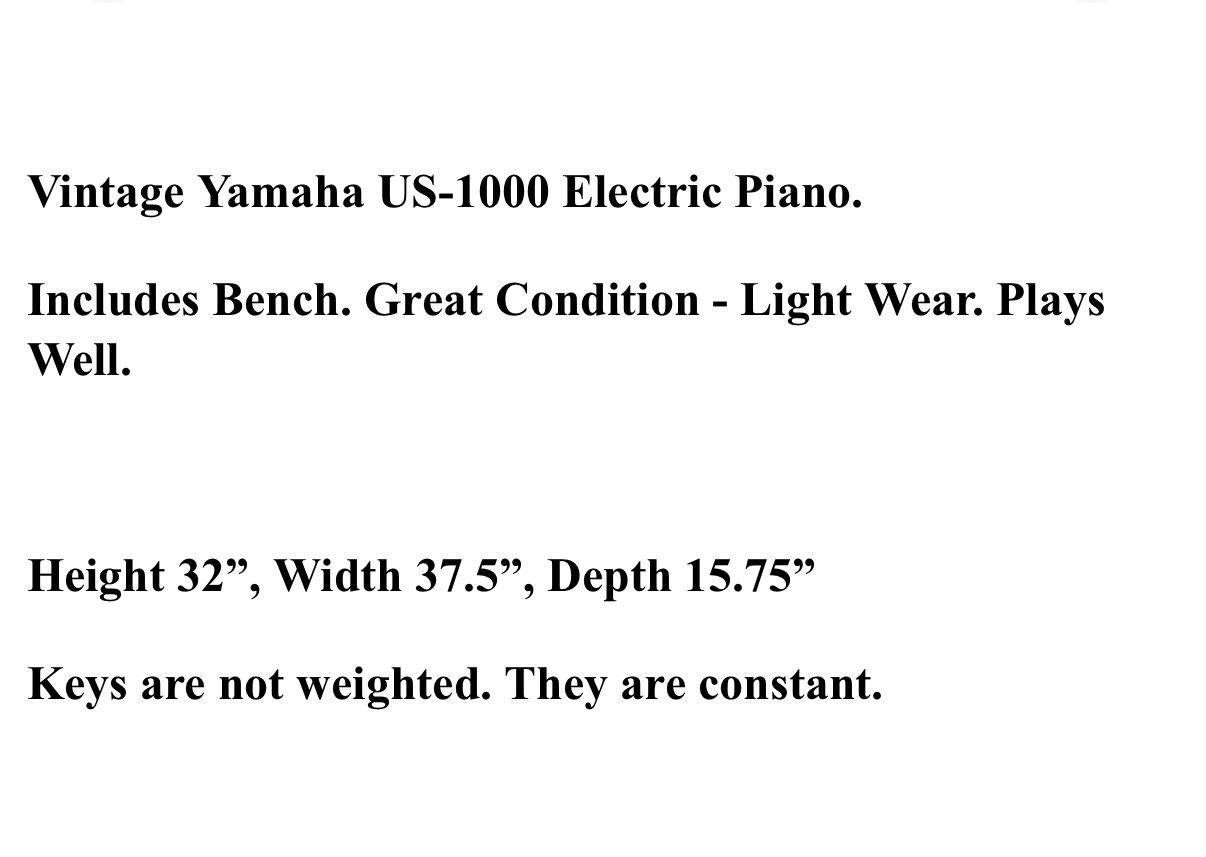 Vintage Yamaha US 1000 Electric Piano