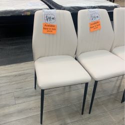 White Leather Dining Chair