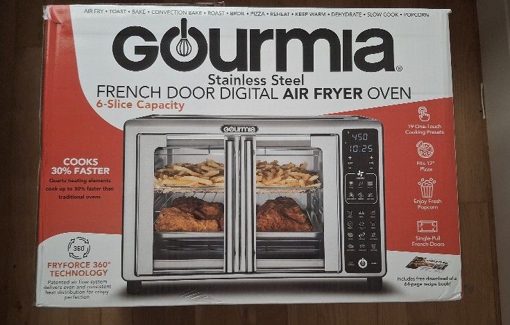 Gourmia Stainless Steel French Door Digital Air Fryer Oven