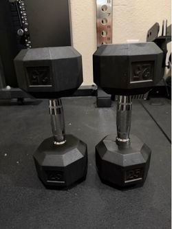 25 lb rubber hex dumbbells