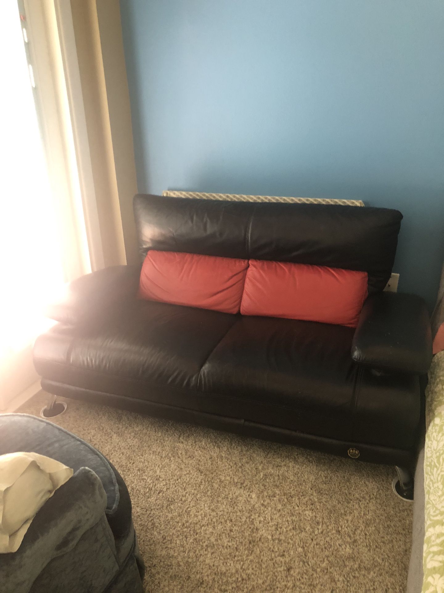 Leather Loveseat  Customize For Short People 