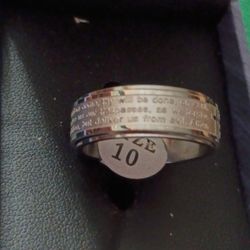 New Stainless Steel Band Size 10 Had The "Our Father Prayer Mpu Serious Buyers Don't Deliver Cash Only 