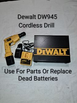 Dewalt DW945 Cordless Drill With Metal Carrying Case (Use For Parts Or Replace Dead Batteries)
