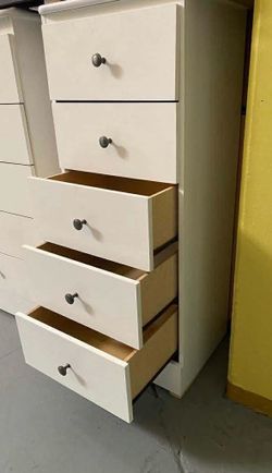 Slim 5 Drawer white