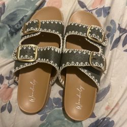 Wonderly Double Buckle Slide Sandals