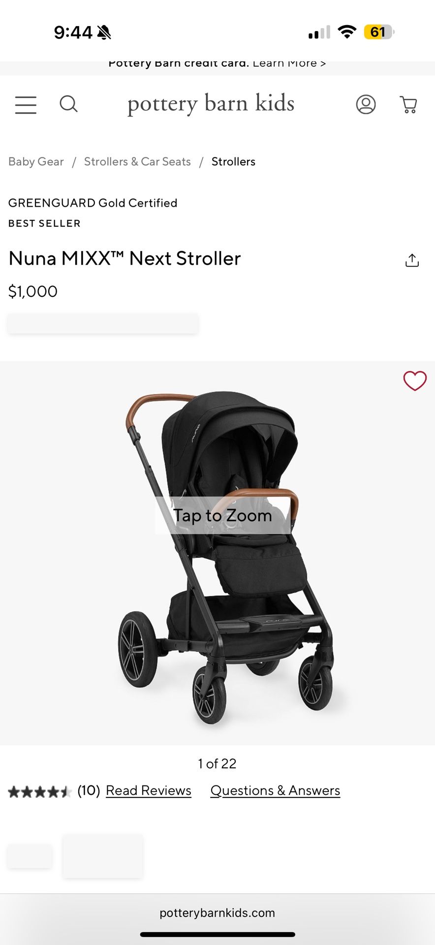 Nuna MIXX Next Stroller - Caviar