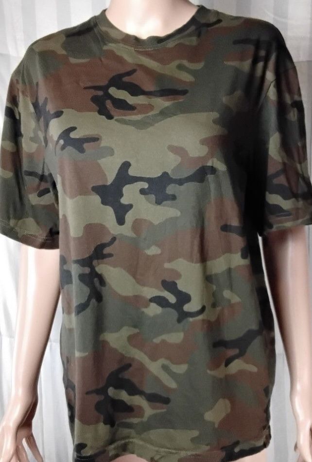Camo Short Sleeve T Shirt Woman Small H&M