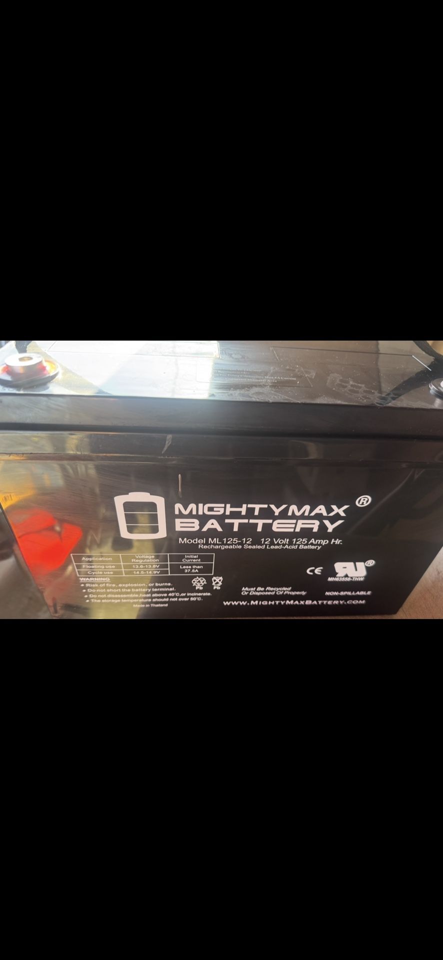 (2) Mighty Max ML-125-12V—125Ah 