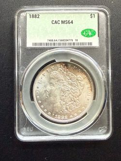 1882 Morgan Silver Dollar MS 64 CAC Graded