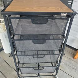Origami 5-Drawer Cart with Wooden Top